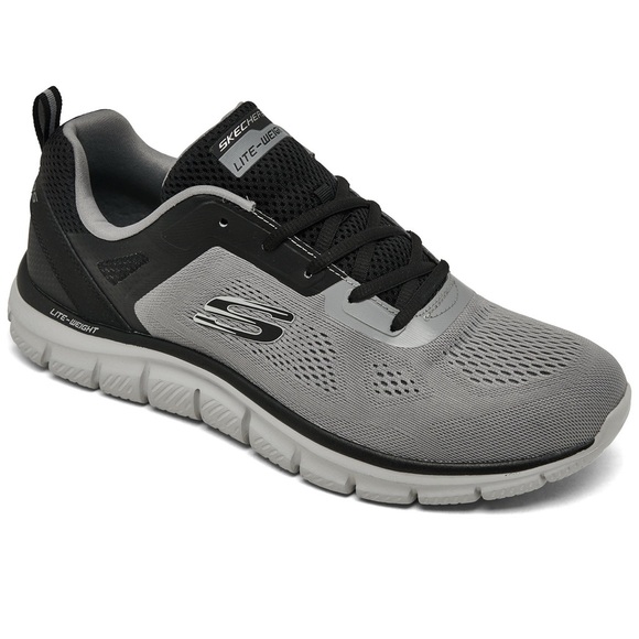 Men’s SkechersMemory foam shoes Black and Gray Lite-Weight Sneakers - Picture 1 of 12
